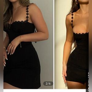 Floral Contrast Trim Low Cut Cami Mini Dress